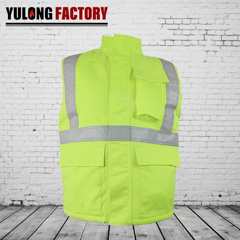 欧标棉锦抗油拒水荧光马甲